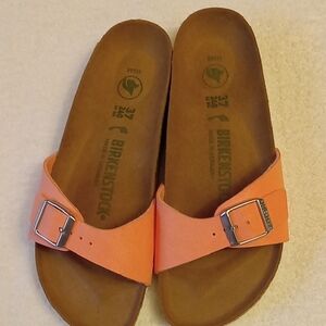 Birkenstock Size 6 (37) Coral Madrid Vegan Sandals /blushed Flamigo Birko-flo